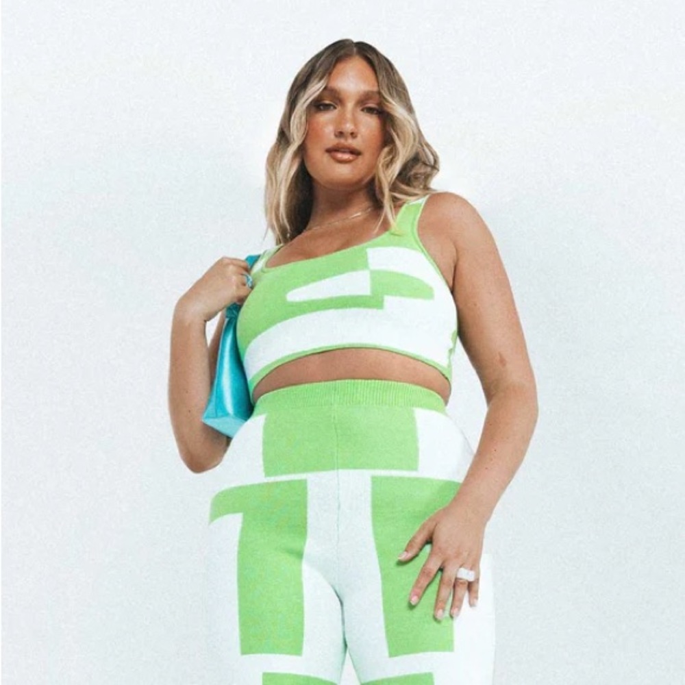Princess Polly Green Geometric Set - Top Size XS/S